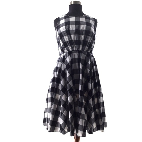 Lane Bryant Gingham Black and White Pinup Style Dress Plus Size - Picture 3 of 12